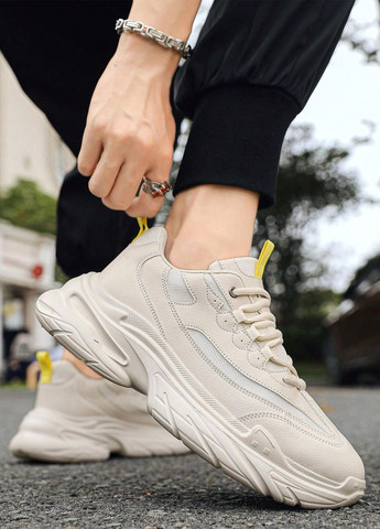 Серо-бежевые демисезонные кроссовки SHEIN