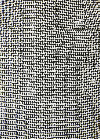 Черно-белая офисная с узором гусиная лапка юбка KOTON карандаш