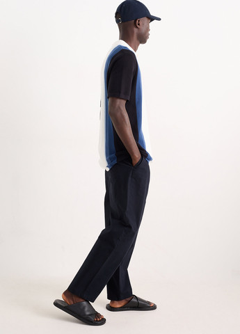 Темно-синие кэжуал демисезонные прямые брюки C&A