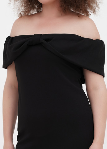 Черное кэжуал платье с открытыми плечами Boohoo однотонное