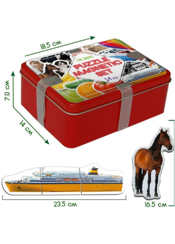 Детский набор магнитных пазлов 33,5х24х5 см MAGDUM (254051975)