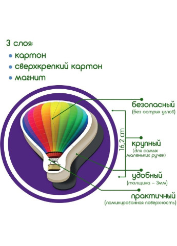 Детский набор магнитных пазлов 33,5х24х5 см MAGDUM (254051975)