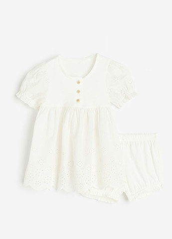 Білий літній комплект (сукня, шорти) H&M