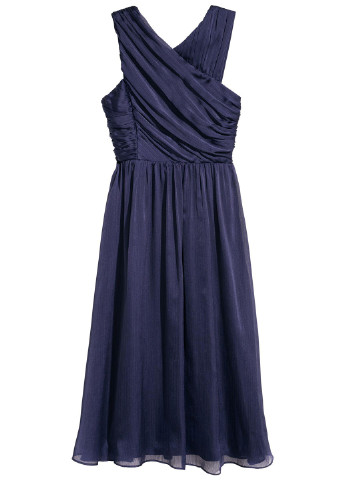 Темно-синее коктейльное сукня H&M однотонное