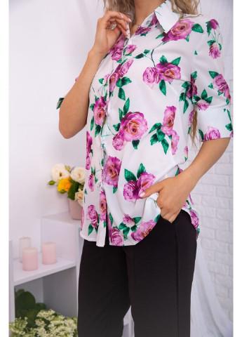 Белая летняя блуза с цветочным принтом 167r078-1 Ager