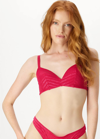 Розовый бралетт бюстгальтер Emporio Armani без косточек полиамид