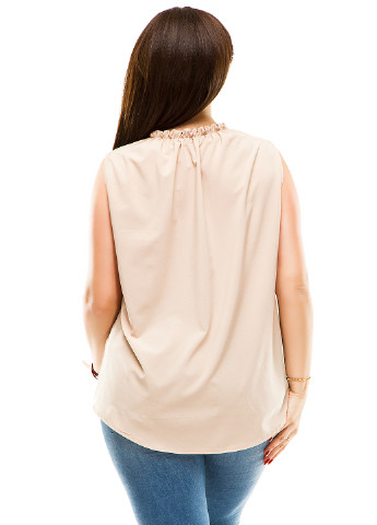 Светло-бежевая летняя блуза Lady Style