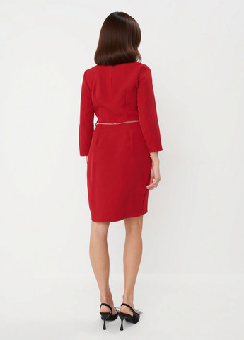 Красное кэжуал платье на запах Mohito однотонное