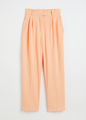 Персиковые кэжуал демисезонные зауженные брюки H&M