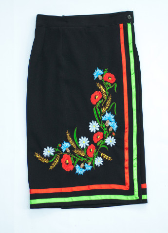 Черная кэжуал цветочной расцветки юбка Piccolo L