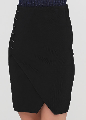 Черная офисная однотонная юбка Vero Moda на запах