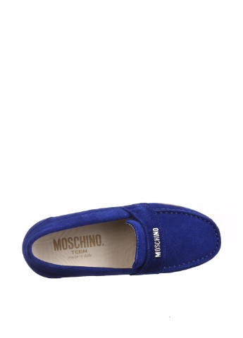 Синие мокасины Moschino без шнурков