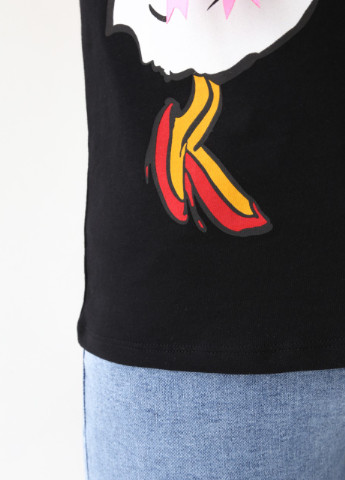 Чорна всесезон футболка жіноча чорна пряма з качкою з коротким рукавом X-trap Прямая