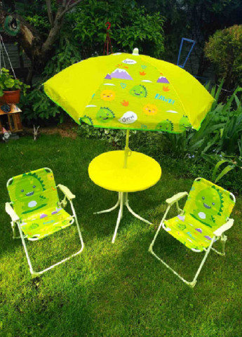 Набор детской мебели для пикника в сад двор складной стол два кресла зонт Динозаврики (11724-Нов) Francesco Marconi (252556016)