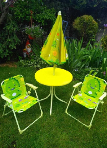 Набор детской мебели для пикника в сад двор складной стол два кресла зонт Динозаврики (11724-Нов) Francesco Marconi (252556016)