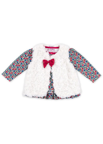 Червоний демісезонний набір дитячого одягу для дівчаток: кофточка, штанці та хутряний жилет (g8070.9-12) Luvena Fortuna