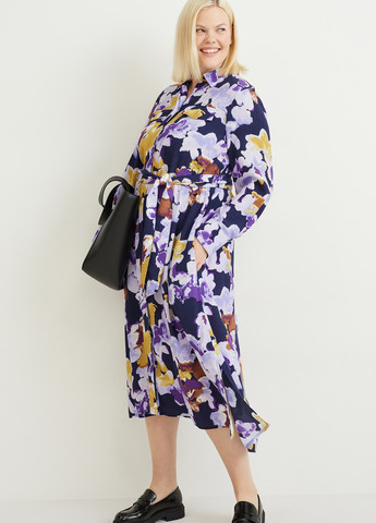 Комбінована кежуал сукня сукня-сорочка C&A з квітковим принтом