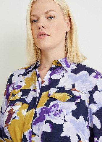 Комбінована кежуал сукня сукня-сорочка C&A з квітковим принтом