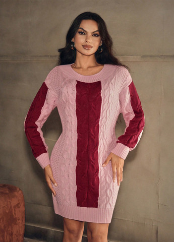 Рожева кежуал сукня сукня светр SHEIN однотонна