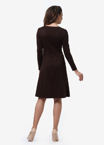 Темно-коричневое кэжуал платье Anette однотонное