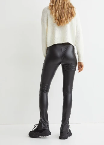 Черные демисезонные леггинсы H&M