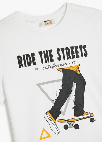 Белая летняя футболка KOTON