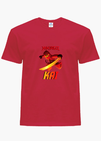 Красная демисезонная футболка детская кай лего ниндзяго (kai lego ninjago masters of spinjitzu)(9224-2639) MobiPrint