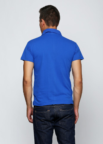 Синяя футболка-поло для мужчин Роза однотонная