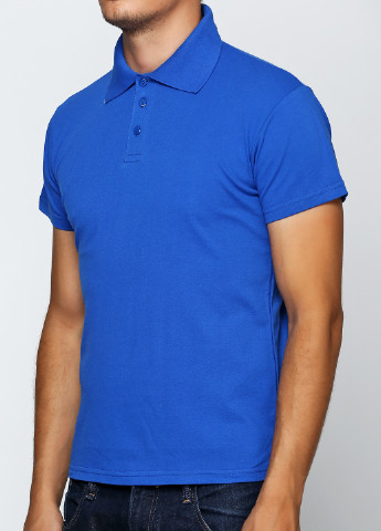 Синяя футболка-поло для мужчин Роза однотонная