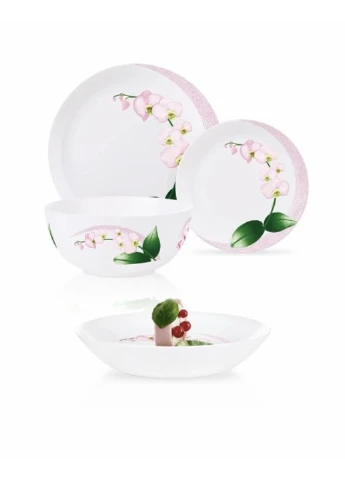 Столовий сервіз Diwali Pink Orchid 19 предметів Luminarc (254453961)
