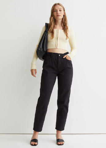 Черные демисезонные баллоны джинсы H&M