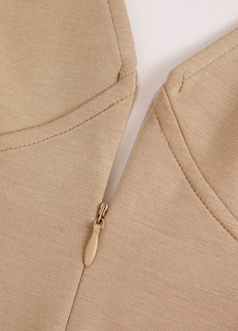 Комбінезон SHEIN комбінезон-брюки однотонний бежевий спортивний, кежуал віскоза, трикотаж