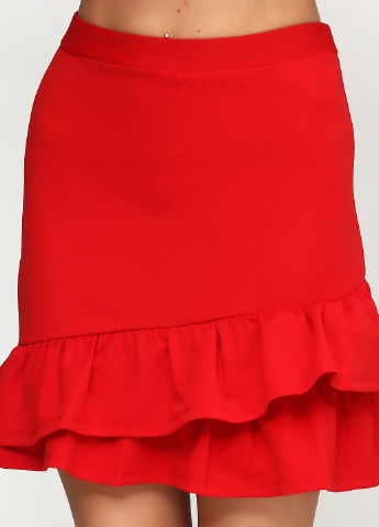 Красная кэжуал однотонная юбка Miss Poem а-силуэта (трапеция)