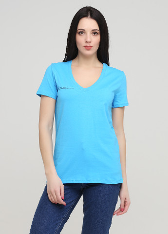 Голубой кэжуал футболка Made in Italy