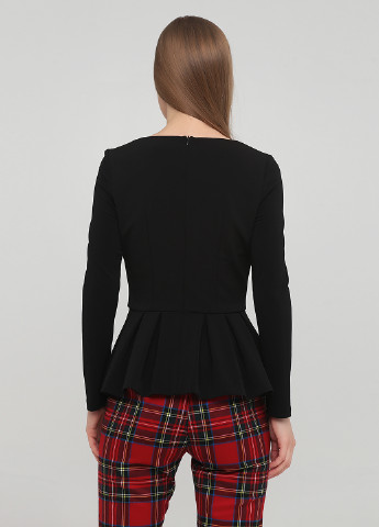 Чорна демісезонна блуза з баскою Nissa