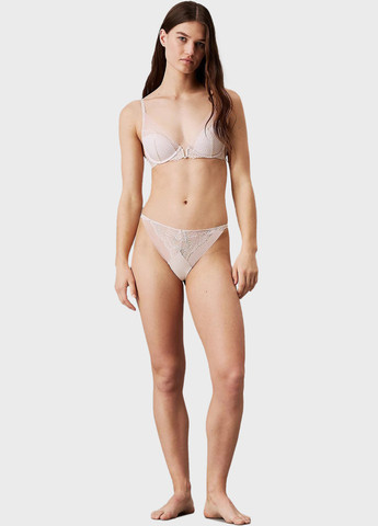 Светло-бежевый брасьер бюстгальтер Calvin Klein с косточками полиамид