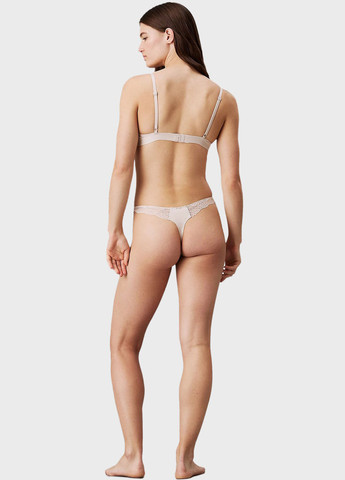 Светло-бежевый брасьер бюстгальтер Calvin Klein с косточками полиамид