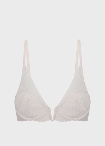 Светло-бежевый брасьер бюстгальтер Calvin Klein с косточками полиамид