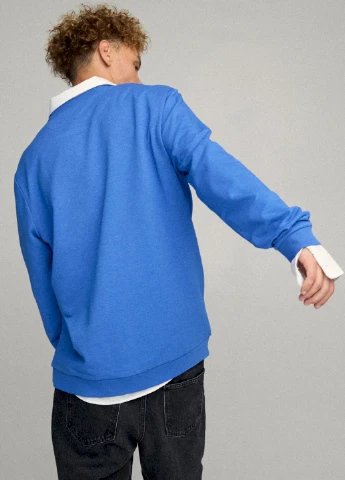 Блакитний світшот чоловічий oversize /no flis/ YAPPI (252386619)