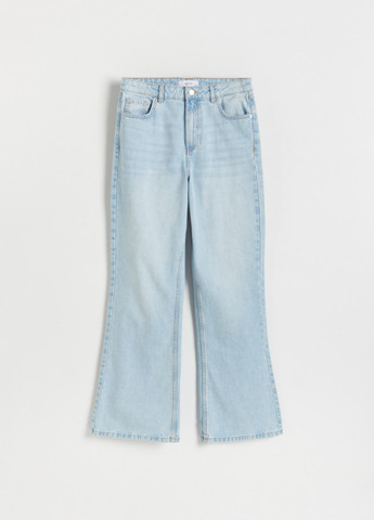 Светло-голубые демисезонные клеш джинсы Reserved