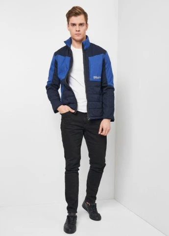 Комбинированная куртка легка,синій-темно-синій, JACK&JONES