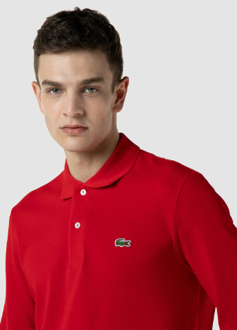 Темно-красная футболка-поло для мужчин Lacoste однотонная
