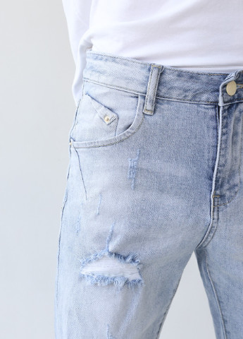 Шорты мужские голубые джинсовые слим с дырками JEANSclub (253202562)