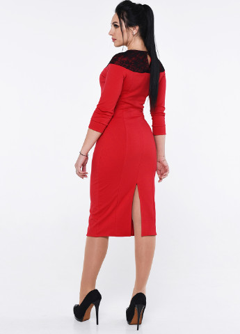 Червона ділова сукня футляр Alpama однотонна