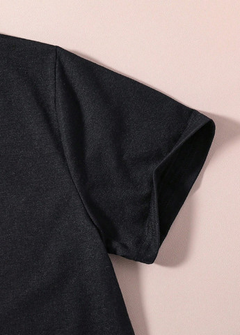 Чорна літня футболка SHEIN