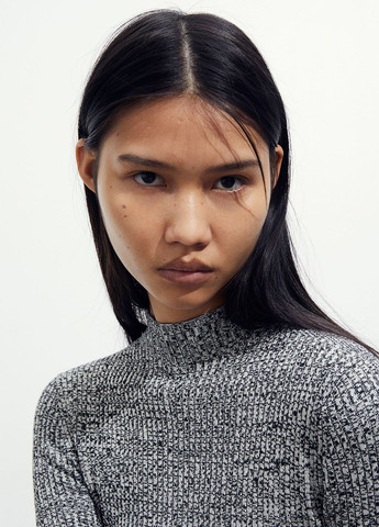 Світло-сіра кежуал сукня силуетна, сукня-водолазка H&M меланжева