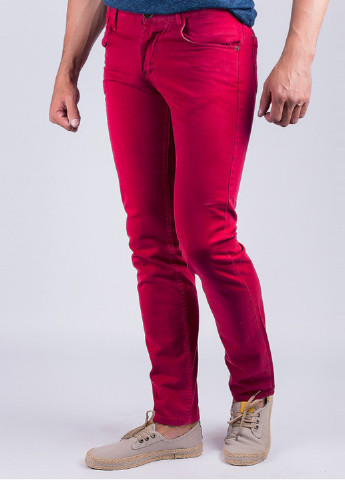 Красные кэжуал демисезонные со средней талией брюки Time of Style