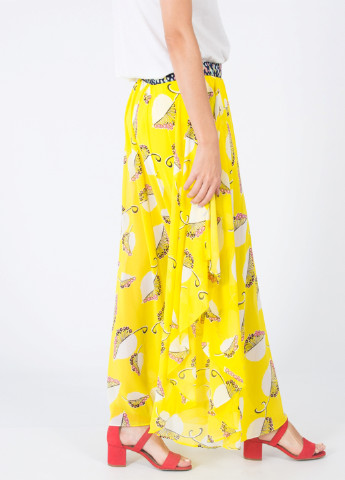 Желтая кэжуал цветочной расцветки юбка Traffic People клешированная