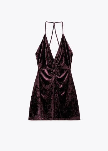 Темно-фиолетовое кэжуал платье Zara однотонное