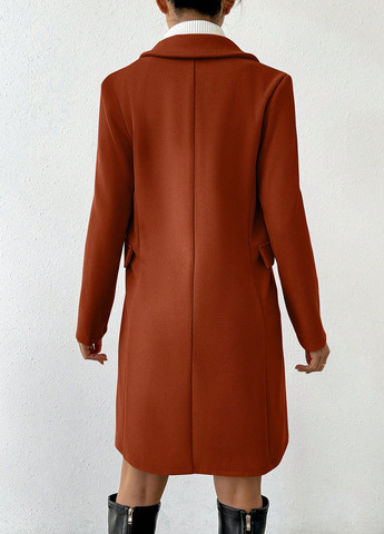 Рожево-коричневе демісезонне Пальто двобортне SHEIN